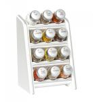 Koreničky v drevenom stojane s korením strieborné 12 dielna sada