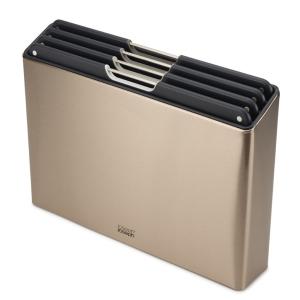 Stojan so 4 doskami na krájanie Joseph Joseph FolioSteel 60172, Rose gold