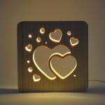 Drevená lampa AmbiWood 32646, srdiečka