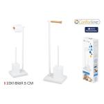 WC kefa s držiakom na toaletný papier Confortime 2064, biela