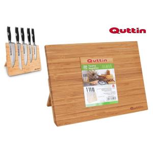 Bambusový stojan na nože Quttin 9598, magnetický
