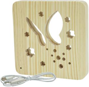 Drevená lampa AmbiWood 32643, motýľ