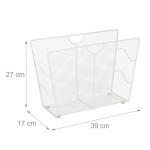 Stojan na noviny a časopisy, kovový biely RD2569