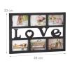 Fotorám Love na 6 fotiek RD1990, čierny, 48x33cm
