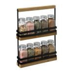 Kovová polica s koreničkami a korením 5Five 9262, čierna