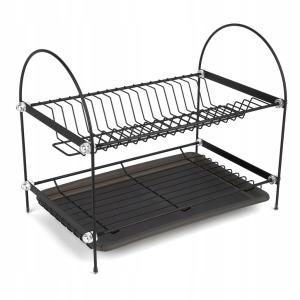 Poschodový odkvapkávač na riad Tadar 8133, čierny