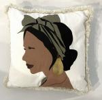 Dekoračný vankúš žena z profilu Atmosphera 8565, 40 x 40