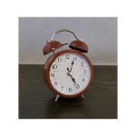 Hnedý retro budík EuB SM-611, 9 cm