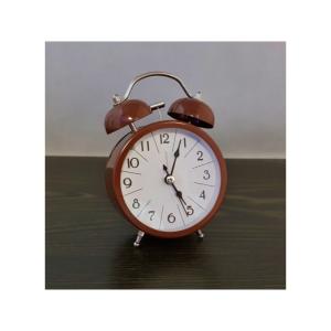 Hnedý retro budík EuB SM-611, 9 cm