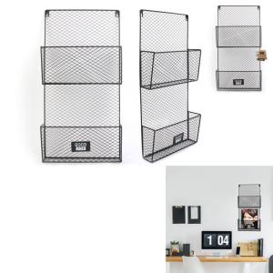 Nástenný stojan na noviny a časopisy Home deco factory MO1310, čierny