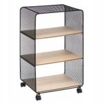 Kovový regál na kolieskach 5Five 7823, čierny