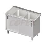 Umývací stôl krytovaný s dvojdrezom a s posuvnými dvierkami  1200x600x850mm