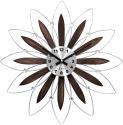 Drevené strieborné hodiny LAVVU CRYSTAL Flower LCT1113, 50 cm