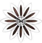 Drevené strieborné hodiny LAVVU CRYSTAL Flower LCT1113, 50 cm