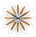Drevené strieborné hodiny LAVVU CRYSTAL Flower LCT1115, 50 cm
