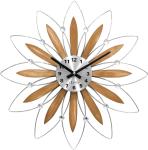 Drevené strieborné hodiny LAVVU CRYSTAL Flower LCT1115, 50 cm