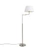 Stojacia lampa z ocele s bielym tienidlom a nastaviteľným ramenom - Ladas Deluxe