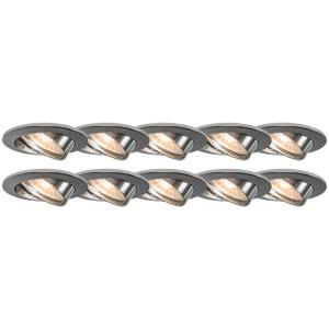 Sada 10 kruhových zapustených bodových svetiel sklopných chróm - Edu