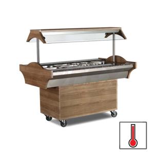 Ohrevný bufetový stol – 5 GN1/1 – šedý dub