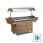 Chladený bufetový stol – 6 GN1/1 - lieskový orech