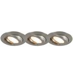 Sada 3 zapustených bodových svetiel z ocele vrátane LED IP44 - Relax LED