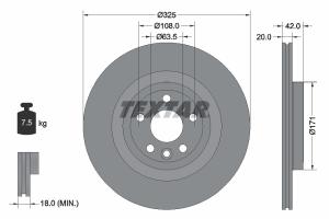 TEXTAR Brzdový kotúč 92314305