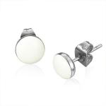 Oceľové náušnice zdobené lesklou vypuklou glazúrou SP40.19
