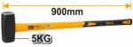 INGCO Kladivo 5000g INGCO pucka sklolaminát