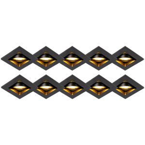 Sada 10 zapustených bodových svetiel čierne nastaviteľných - Qure