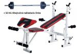 Bench lavička s bicepsovým pultom + 50 kg nakladacia obojručná činka Spartan