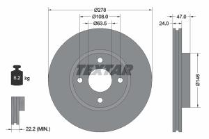 TEXTAR Brzdový kotúč 92075400