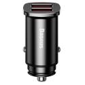 Baseus CCALL-DS01 Square Nabíječka do Auta 2xUSB QC3.0 30W Black