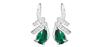 Silver Cat Módne náušnice so zirkónmi a smaragdovým sklom SC380