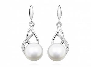 Silver Cat Nežné náušnice s perlou a zirkónmi SC405