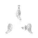 Beneto Strieborná súprava šperkov anjelské krídla AGSET64 / 1L (prívesok, náušnice)