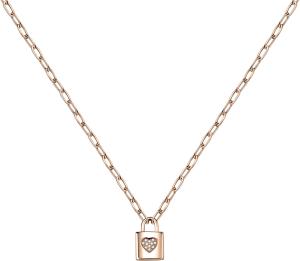 La Petite Story Bronzový náhrdelník s visiacim zámkom Love LPS10ASD03