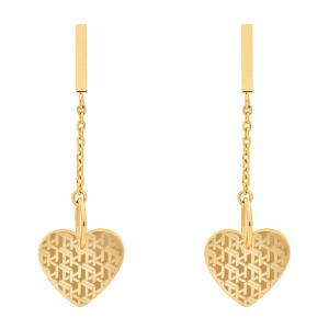 Tommy Hilfiger Pozlátené oceľové náušnice s príveskom srdca TH2780303