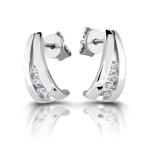 Modesi Módne strieborné náušnice so zirkónmi M23074