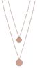 Troli Dvojitý náhrdelník s kruhovými prívesky z ružovo pozlátenej ocele