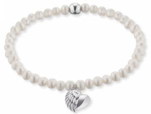 Engelsrufer Perlový náramok Srdce s anjelským krídlom ERB-HEARTWINGPE