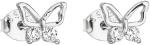 Evolution Group Strieborné náušnice biely motýľ 11036.1