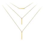 Troli Pozlátený trojitý oceľový náhrdelník