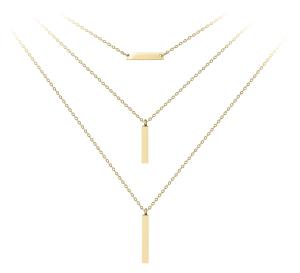 Troli Pozlátený trojitý oceľový náhrdelník