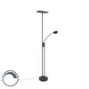 Moderná stojaca lampa s lampou na čítanie štvorcová čierna - Jazzy