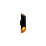 Dizajnová nástenná lampa čierna so zlatom - Organo S