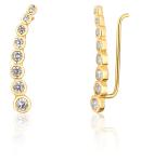 JwL Luxury Pearls Pozlátené pozdĺžne náušnice s trblietavými kryštálmi JL0743