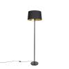 Moderná stojaca lampa čierna s čiernym tienidlom 45 cm - Simplo