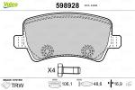 VALEO Sada brzdových platničiek kotúčovej brzdy 598928