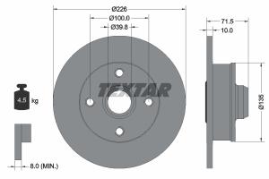 TEXTAR Brzdový kotúč 92154203