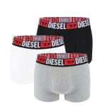DIESEL - boxerky 3PACK cotton stretch black, white, gray